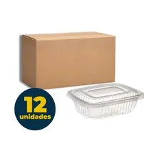 Pote Plástico 700ml Transparente Freezer/Microondas Galvanotek G302 com 12 Pacotes de 10 Unidades