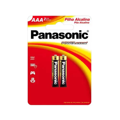 Pilha Palito AAA Alcalina com 2 Unidades Panasonic com 24 Cartelas