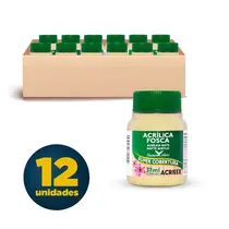 Tinta Acrílica Fosca 37ml Acrilex Amarelo Bebê 808 com 12 Unidades