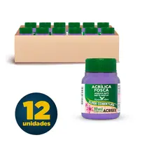 Tinta Acrílica Fosca 37ml Acrilex Violeta 516 com 12 Unidades