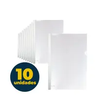 Pasta Canaleta Transparente A4 227mm x 300mm Dello Cristal com 10 Unidades