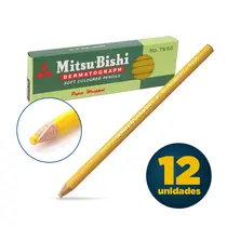 Lápis Dermatográfico Mitsu-Bishi 7600 Amarelo com 12 Unidades