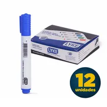 Marcador para Quadro Branco Lyke Azul com 12 Unidades
