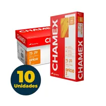 Papel Oficio 2 21,6cmx33cm 75g 500 Folhas Chamex Branco Caixa com 10 Pacotes