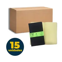 Caderneta Flexível Costurada 30 Folhas sem Pauta 12,5cmx21cm Filiperson Preto/Marfim com 15 Unidades