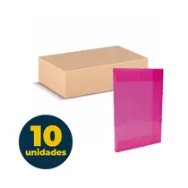 Pasta Aba e Elástico PP Ofício 235mmx335mmx20mm Rosa com 10 Unidades