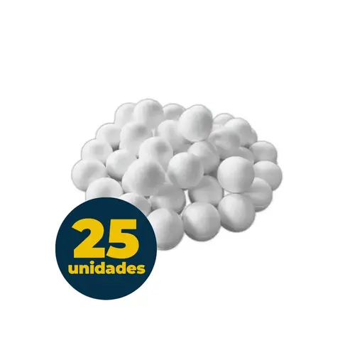 Bola de Isopor 75mm com 25 Unidades