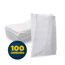 Saco de Papel Branco 10cm x 14cm Sanfona com 5 pacotes de 100 Unidades