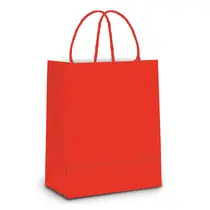 Sacola de Papel Presente com Alça PP 14cm x 16cm x 8cm LC Vermelha com 25 Unidades