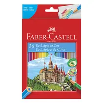 Lápis EcoLápis de 36 cores Faber-Castell com 4 estojos