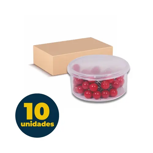 Alfinete para Mapa com Cabeça de 5mm 50 Unidades ACC Vermelho com 10 Caixas