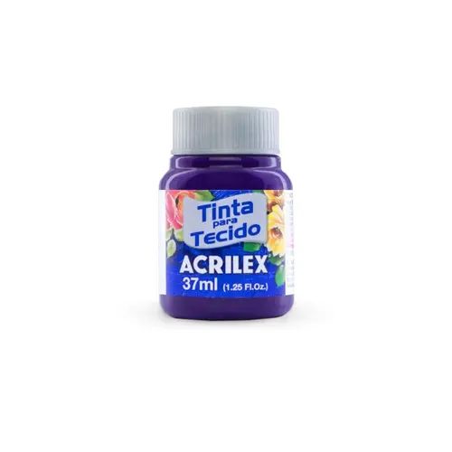 Tinta para Tecido Fosca 37ml Acrilex Violeta 516 com 12 Unidades