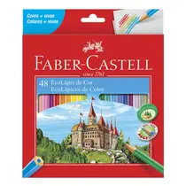 Lápis EcoLápis Sextavado Faber-Castell 48 cores Caixa com 3 estojos