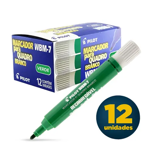 Marcador para Quadro Branco Pilot Wbm-7 Verde com 12 Unidades