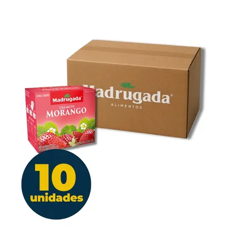 Chá Madrugada 13g com 10 Sachês Morango com 10 Caixas