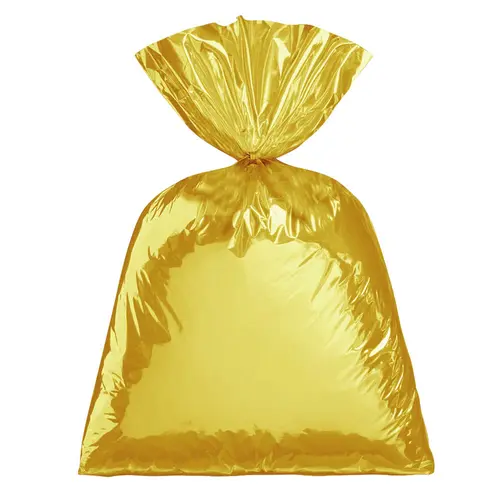 Saco Metalizado 10cm x 15cm Gala Ouro Liso 50 Unidades com 5 Pacotes