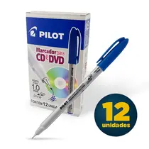 Marcador Permanente CD/DVD 1.0 Pilot Azul com 12 Unidades