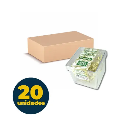 Clipes 2,9cm N-1/0 ACC Dourado com 20 Caixas