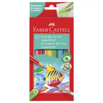 Lápis de Cor Aquarelável 12 Cores Sextavado Faber-Castell 120212 com 12 Estojos