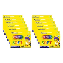 Massa de Modelar Amido 180g 12 Cores Acrilex Soft com 12 Unidades