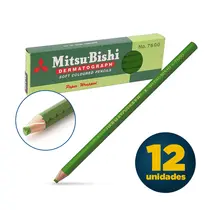 Lápis Dermatográfico Mitsu-Bishi 7600 Verde com 12 Unidades
