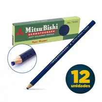 Lápis Dermatográfico Mitsu-Bishi 7600 Azul com 12 Unidades
