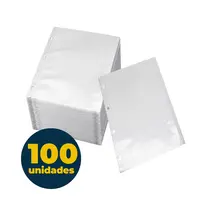 Saco Plástico Portifolio A3 4 Furos 34cm x 43cm 0.10micras 10 Unidades 100 Pacotes
