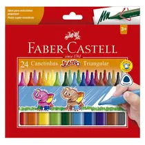 Hidrocor Jumbo 24 Cores Faber-Castell Triangular com 6 Estojos