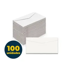 Envelope Ofício Branco 11,4cmx22,9cm 63g Liso com 100 Unidades
