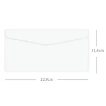 Envelope Ofício Branco 11,4cmx22,9cm Liso com 10 Blisters de 10 Unidades