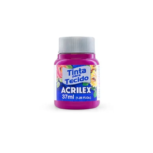 Tinta para Tecido Fosca 37ml Acrilex Magenta 549 com 12 Unidades