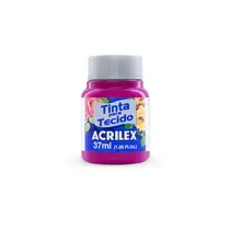 Tinta para Tecido Fosca 37ml Acrilex Magenta 549 com 12 Unidades