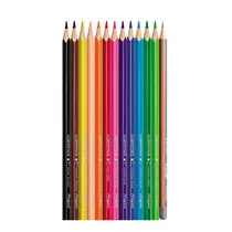 Lápis de Cor 12 Cores Triangular Maped Kit Escolar + 1 Lápis Preto + Apontador com 12 Estojos
