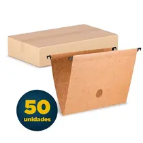 Pasta Suspensa Kraft 170/200g Haste e Grampo Plasticos Desmontada 50 Unidades