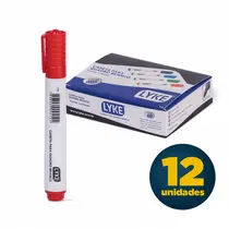 Marcador para Quadro Branco Lyke Vermelho com 12 Unidades
