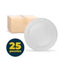 Prato Plástico 26cm com 250 Unidades