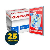 Papel Chamequinho A4 21cm x 29,7cm 75g 100 Folhas Azul com 25 Pacotes