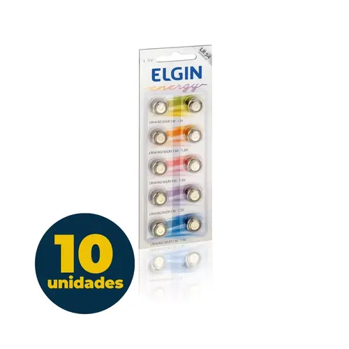 Bateria Alcalina Botão Elgin LR1130 com 10 Unidades