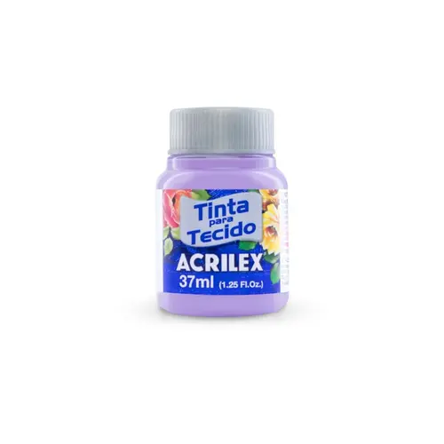 Tinta para Tecido Fosca 37ml Acrilex Lilás 528 com 12 Unidades