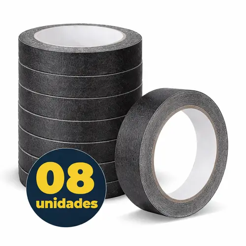 Fita Antiderrapante 50mm x 5m Eurocel Preta 8 Rolos
