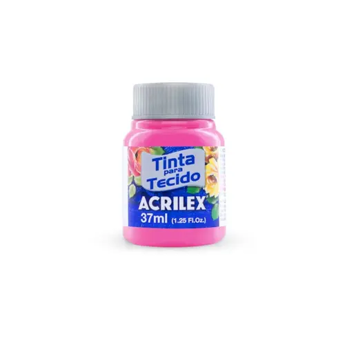 Tinta para Tecido Fosca 37ml Acrilex Rosa 537 com 12 Unidades