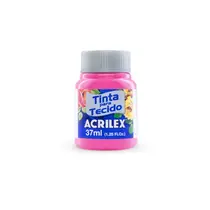 Tinta para Tecido Fosca 37ml Acrilex Rosa 537 com 12 Unidades