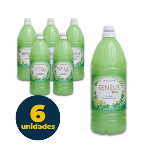 Sabonete Líquido 2L Sensus Luxo Erva Doce com 6 Unidades