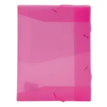 Pasta Aba e Elástico 1/2 Ofício PP 180mmx245mmx25mm Rosa com 50 Unidades