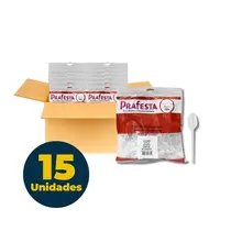 Colher de Plástico para Café 8cm Cristal com 200 Unidades Prafesta com 15 Pacotes