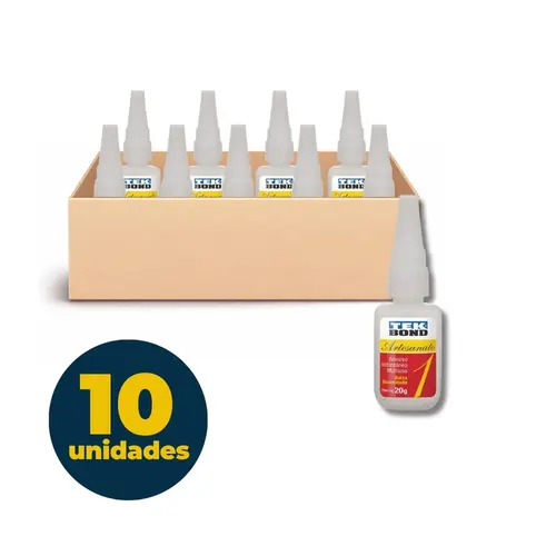 Cola Instantânea Artesanato 01 20g Tek Bond 10 Unidades