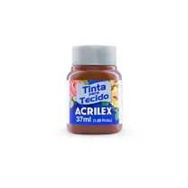 Tinta para Tecido Fosca 37ml Acrilex Marrom 531 com 12 Unidades