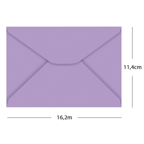 Envelope Carta 11,4cmx16,2cm 80g Color Plus Roxo / Amsterdam com 100
