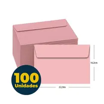 Envelope Convite 16,2cmx22,9cm 80g Color Plus Rosa Claro / Fidji com 100 Unidades