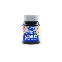 Tinta para Tecido Fosca 37ml Acrilex Preto 520 com 12 Unidades